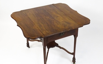A late 18thC Chippendale style mahogany Pembroke table, the ...
