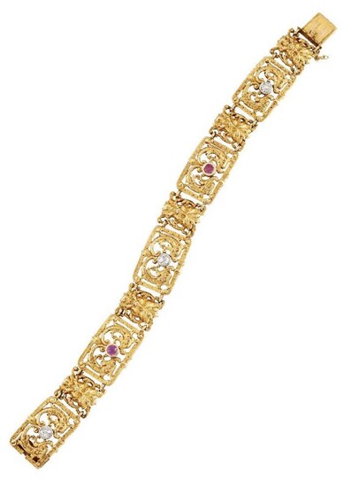 A late 19th century French gold, diamond...