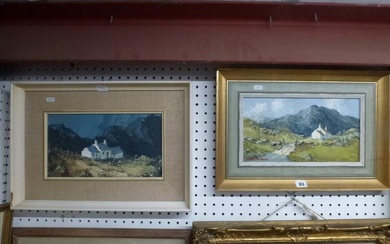 A near pair of oils of Welsh mountain landscapes...