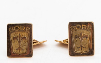 A pair of 14K gold 'Bore' cufflinks, Kultateollisuus Oy, Turku 1966.