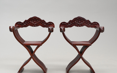 A pair of 20th century dance chairs.