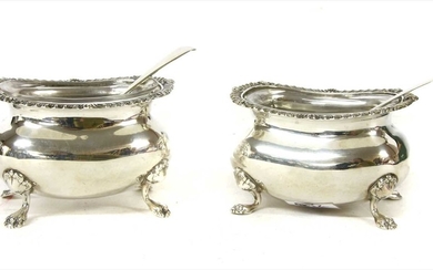 A pair of George III style silver salts