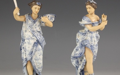 A pair of Sitzendorf porcelain figures, early 20th century, ...