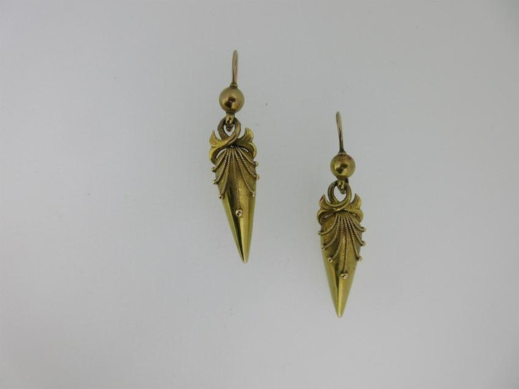 A pair of Victorian embellished drop earpendants