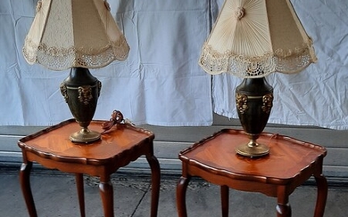 SOLD. A pair of late 20th century empire style table lamps. H. incl. shade 60...