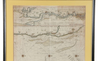 A sea chart of the River Thames by Gerard Van Keulen , Aftee...