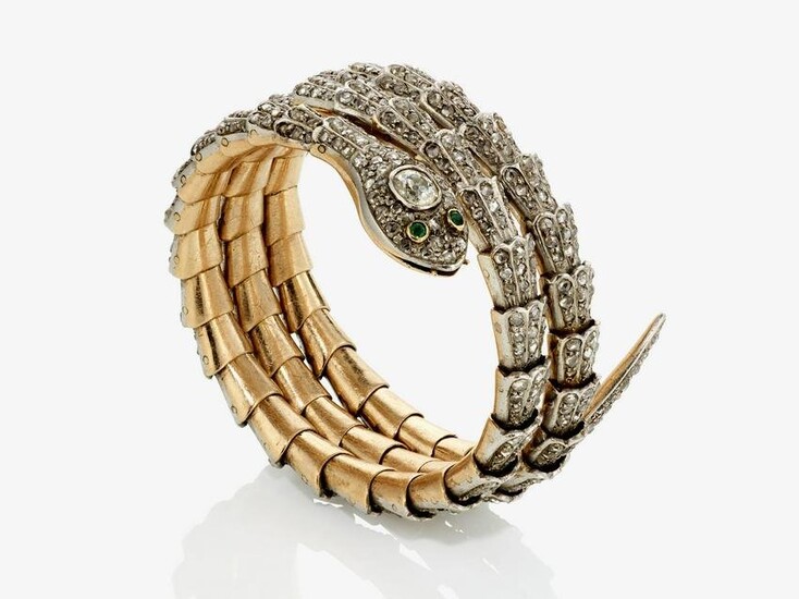 A snake bangle with diamonds