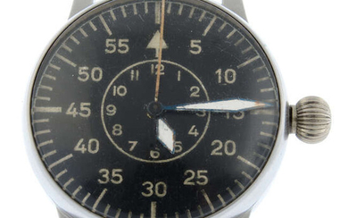 A.LANGE & SÖHNE - a steel cased WW2 German military issue pilot watch head. 55mm.