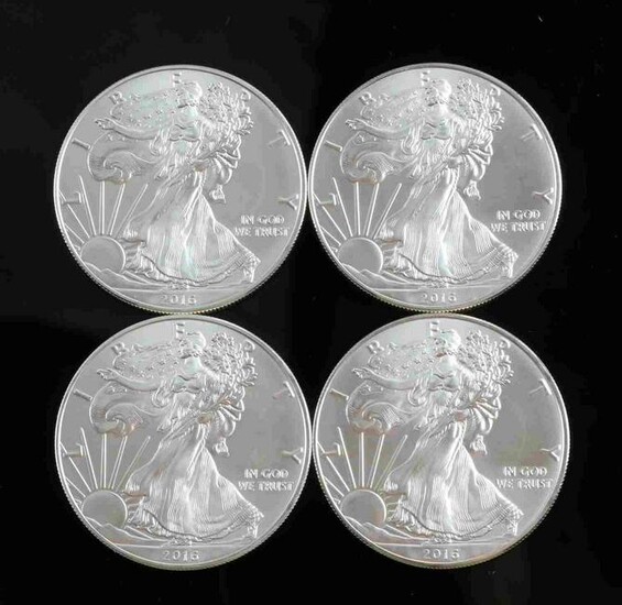 AMERICAN EAGLE SILVER DOLLAR COIN LOT OF 4