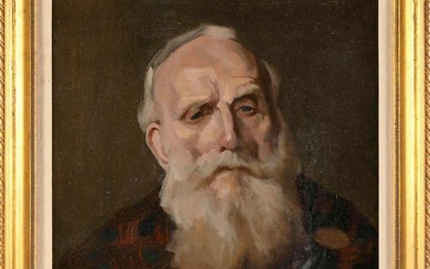 AMERICAN SCHOOL (Early 20th Century,), Portrait of a man with a beard., Oil on canvas, 21" x 17".