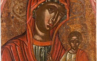 AN ICON SHOWING THE HODIGITRIA MOTHER OF GOD Greek, 17th...