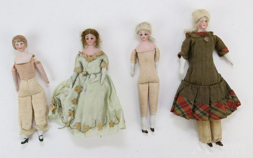 ANTIQUE BISQUE HEAD DOLL(S), 12" AND UNDER.