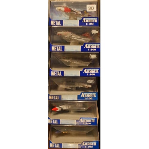 ARMOUR, A COLLECTION OF SIX DIECAST MILITARY MODEL AIRCRAFT ...