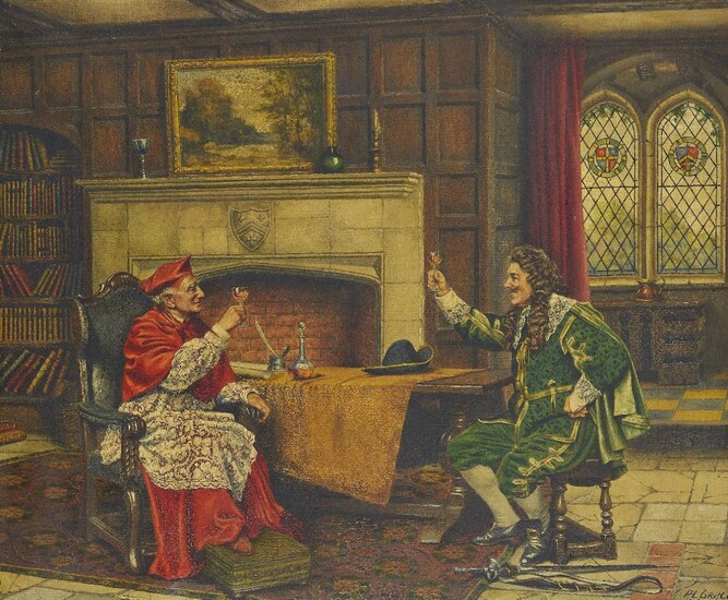 Alfred Lyndon Grace, British 1867–1949- Cardinals’ toast; oil on canvas, signed (lower right), 51 x 61 cm. Provenance: Private Collection, UK (since 2009).