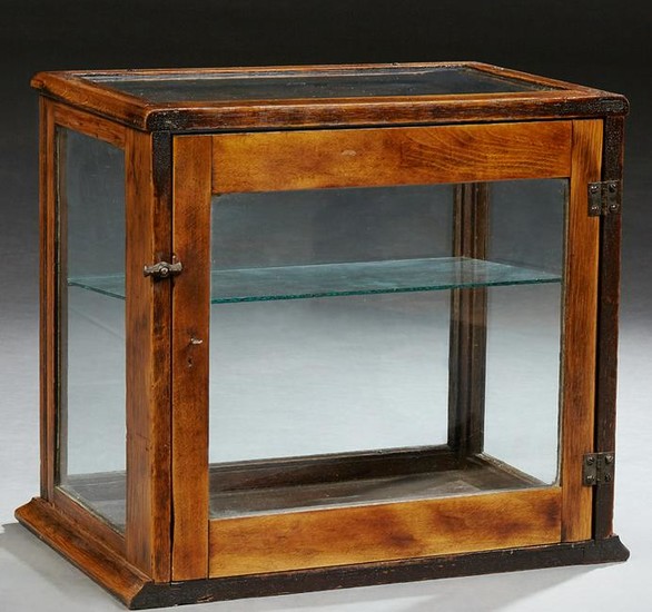 American Carved Oak Table Top Display Case, early 20th