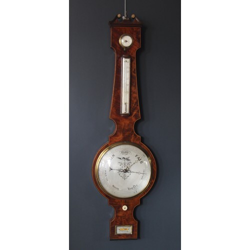 An early 19th century mahogany wheel barometer, T.Shuttlewor...
