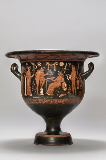 Ancient Greek Ceramic LARGE APULIAN KRATER WITH TL EX-PIERRE BERGÉ - 47.5×49×49 cm - (1)