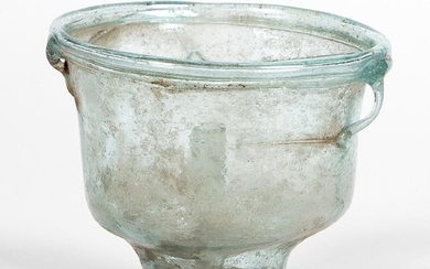 Ancient Roman Glass Rare Ancient Roman Glass Oil Lamp c.2nd-4th century AD.