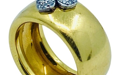 Angela Cummings for Tiffany & Co. Gold Cigar Band Diamond Ring