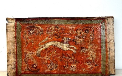 Antica tavola da soffitto del ‘600, Cremonese - Animalier