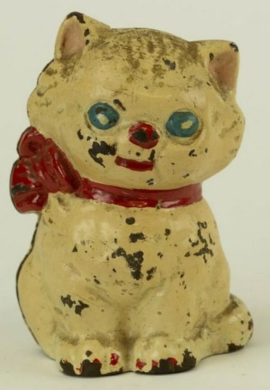 Antique Hubley Cast Iron Figural Cat Bank