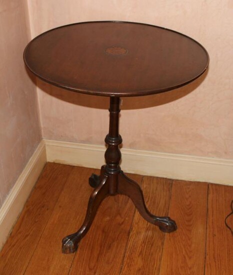Antique Inlaid Mahogany Tip Top Table