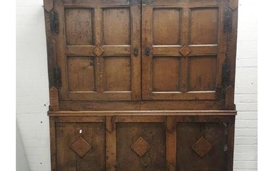 Antique Oak Cabinet/Vestment Cupboard/Marriage Cupboard/Line...