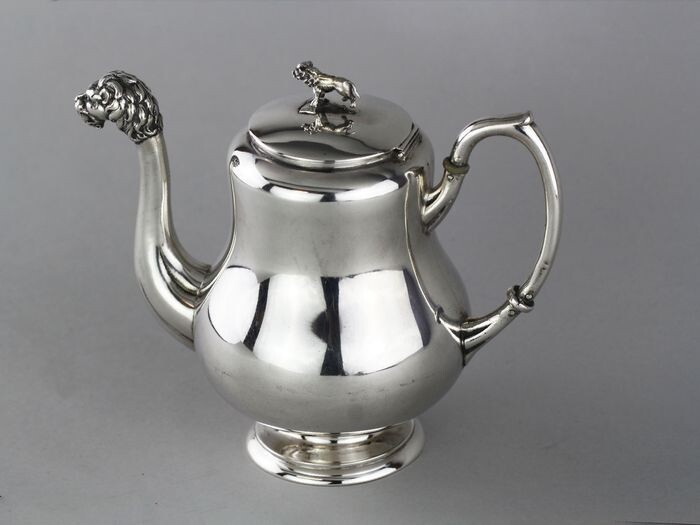 Antique bachelor tea pot - .800 silver - Germany - circa 1890's