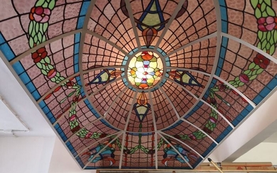 Art Deco stained glass skylight/ceiling