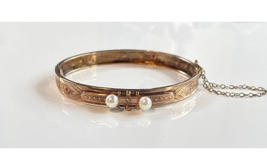 Art Nouveau Bracelet with pearls, Germany 8K Gold