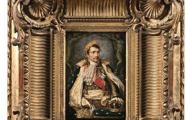 Attribué à Andréa APPIANI (1754 - 1817) Portrait de Napoléon, roi d'Italie Panneau Hauteur :...