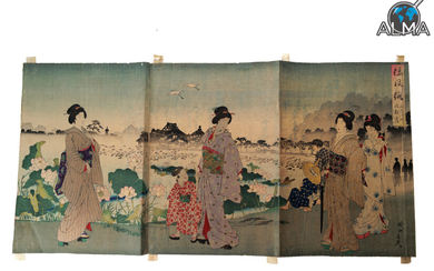 Attributed to Tsukioka YOSHITOSHI- Woodcut, 19th century