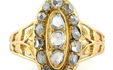 Authentic Early-Mid 19th Century - 18 kt. Yellow gold - Ring Diamond