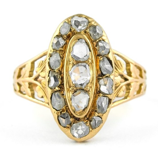 Authentic Early-Mid 19th Century - 18 kt. Yellow gold - Ring Diamond