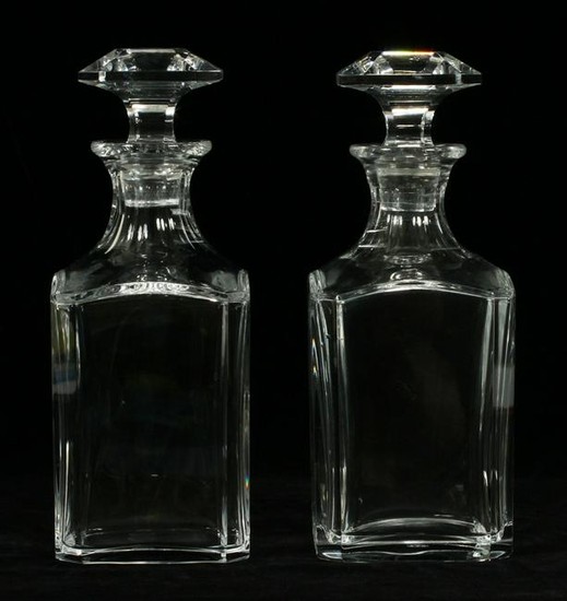 BACCARAT CRYSTAL DECANTERS PAIR H 9.7"