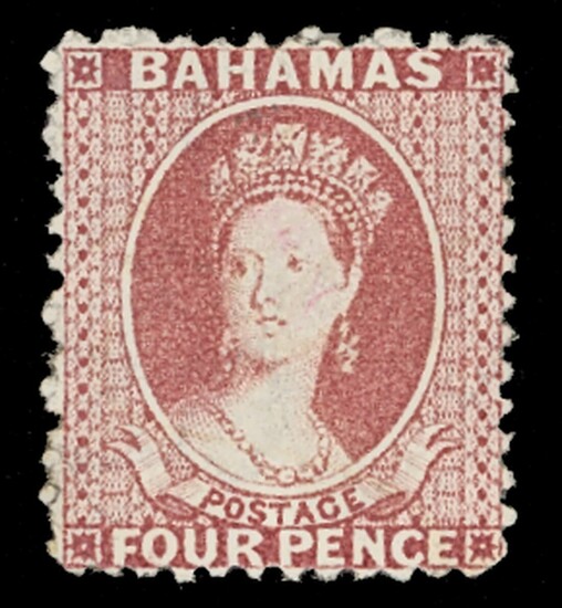 Bahamas 1863-77 Watermark Crown CC Perforated 12½ 4d. brownish rose, a dull shade, part origina...