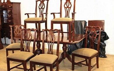 Beautiful 7pc mahogany dining room table with 6 chairs