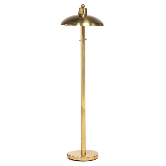 Brass Domed Floor Lamp with Pull Chains