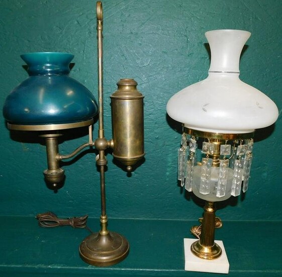 Brass Student Lamp & Argon Style Lamp