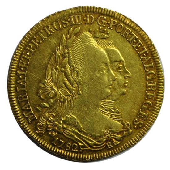 Brazil - Monarquia - D. Maria I & D. Pedro III (1777-1786) - Peça (6.400 Reis)1782 R - Rio de Janeiro- Gold