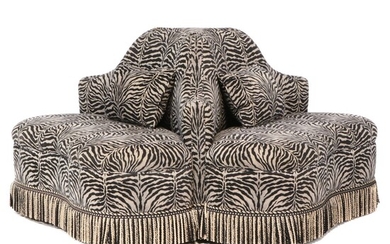 Brunschwig and Fils "Dennis" Hollywood Regency Style Roundabout Settee