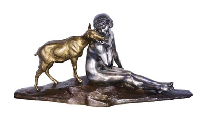C. 1925 Alexander Morlon Bronze Metal Art Deco Sculpture