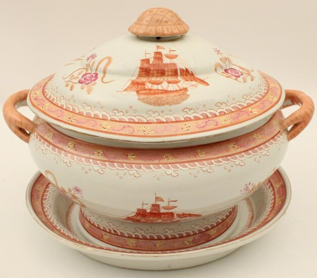 CHINESE EXPORT FITZHUGH TUREEN WITH UNDERPLATE