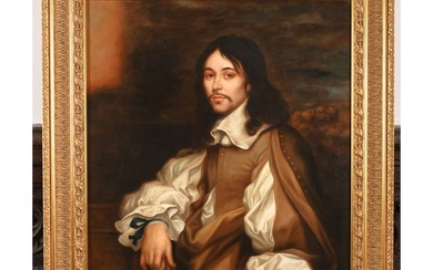 COPIE d’après. Sébastien BOURDON. (1616-1771). «L’homme au ruban noir». Huile sur toile encadrée. H.65 L.50.