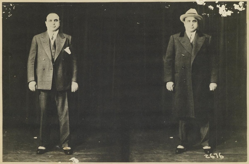 (CRIME.) Unpublished photographs of Al Capone and henchmen, in a scrapbook compiled by...