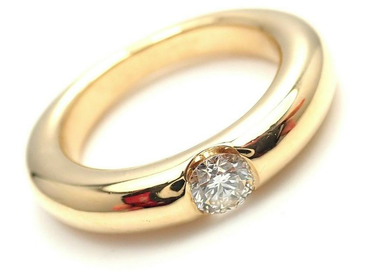 Cartier 18k Yellow Gold Diamond Ellipse Band Ring Size
