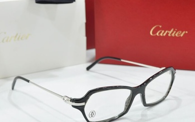 Cartier - Cartier - occhiali T8100762 vintage silver platino Metallo C Decor acetato nero glasses frame New Glasses
