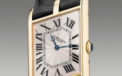 Cartier, Ref. 2842 A fine and rare limited edition yellow gold asymmetrical wristwatch with presentation box, numbered 76 of a limited edition of 150 pieces