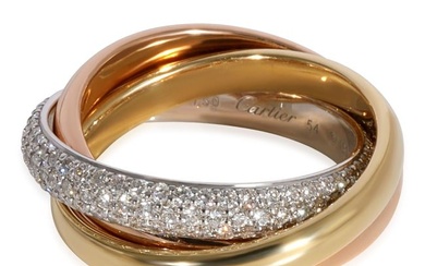 Cartier Trinity Diamond Ring in 18K 3 Tone Gold 0.99 CTW