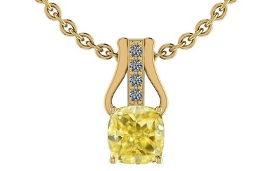 Certified 0.56 Ct GIA Certified Natural Fancy Yellow Diamond and White Diamond 18K Yellow Gold
